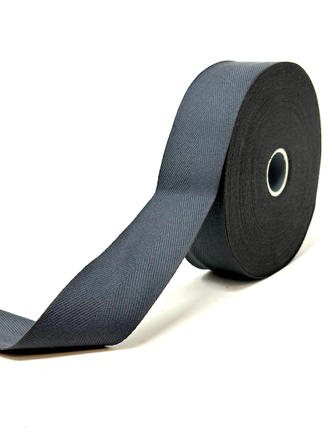 Cotton herringbone webbing 40 mm Dark Grey