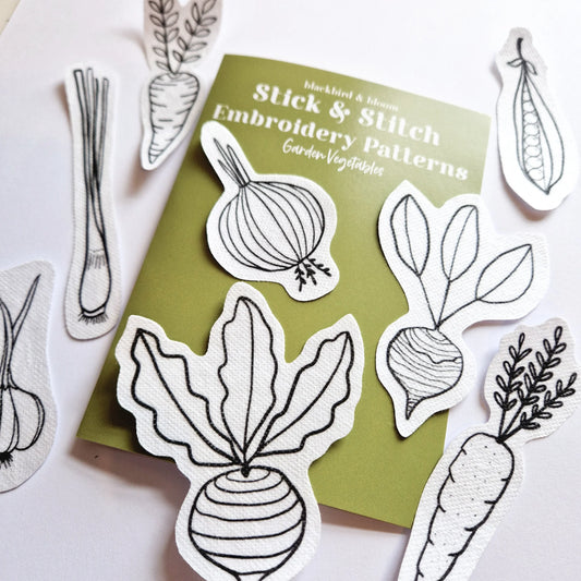 Garden Vegetables Stick & Stitch Embroidery Patterns