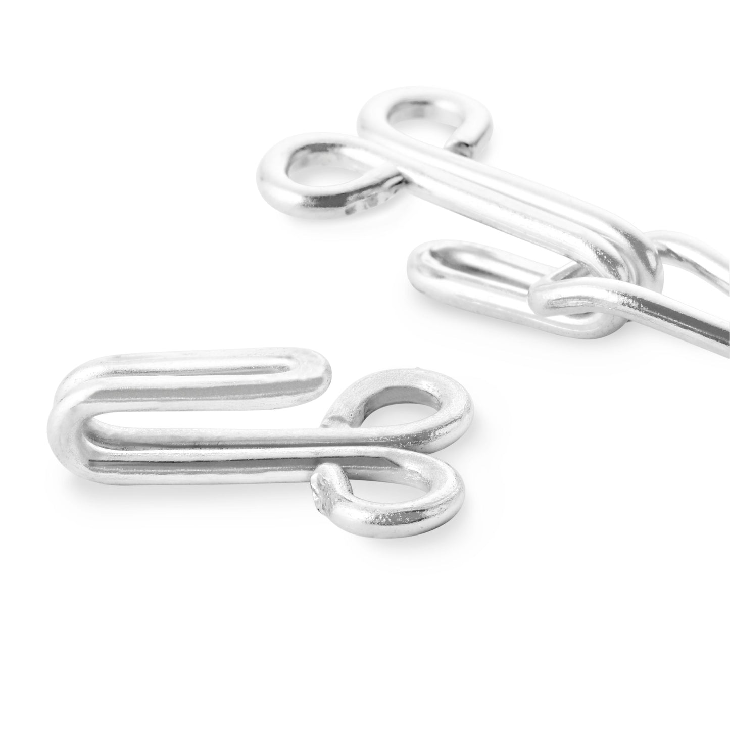 Prym - Hooks and Eyes for Jerkins mild steel 9 silver x 12pc