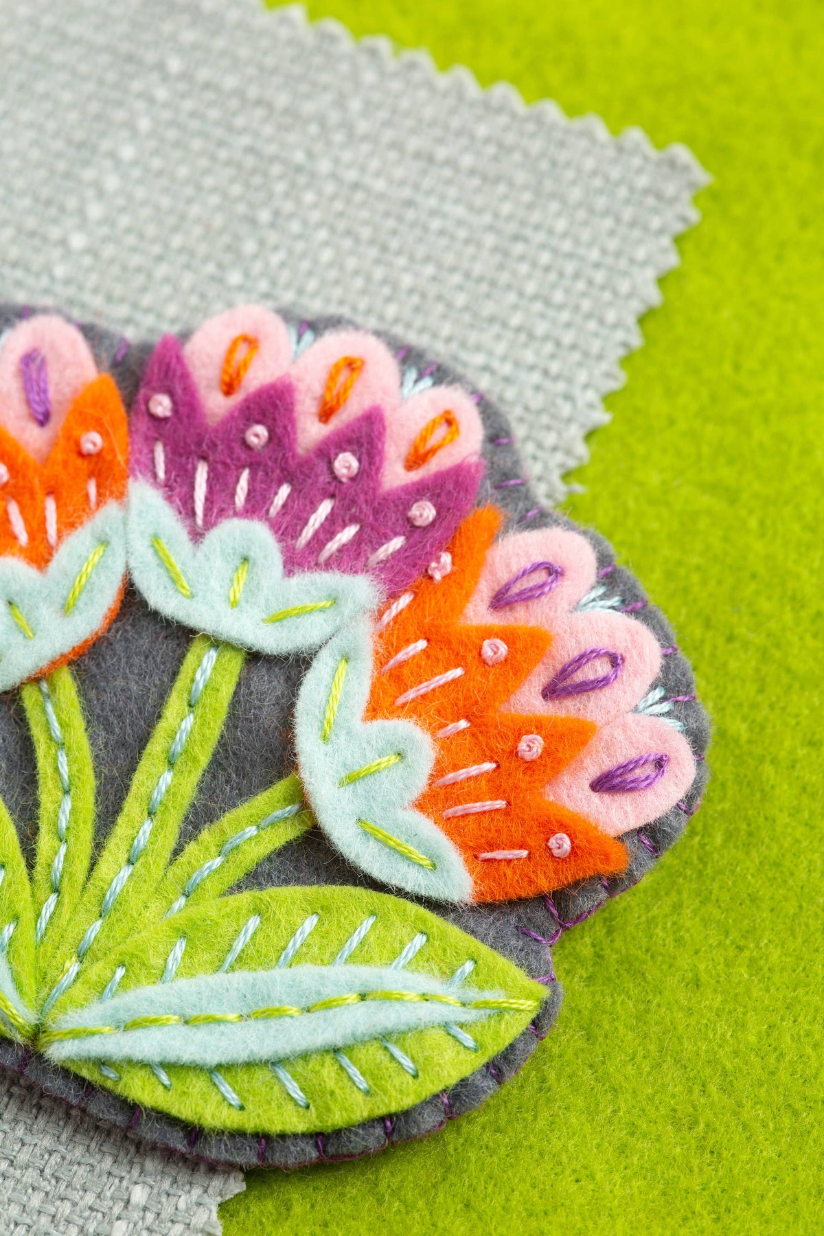Marianne Flower Felt Craft Brooch Kit | Beginner Craft Kit