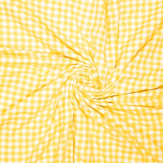 Yellow yarn dyed gingham