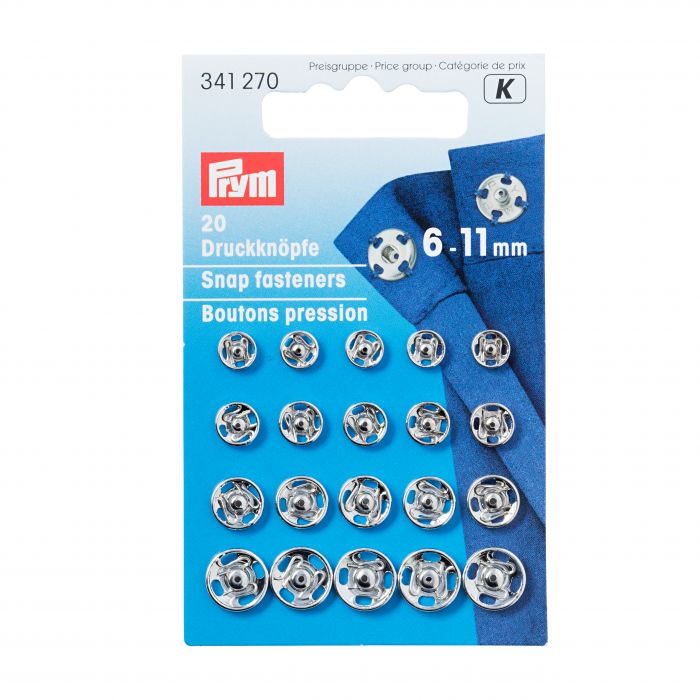 P341270 Snap fasteners 6-11mm silver