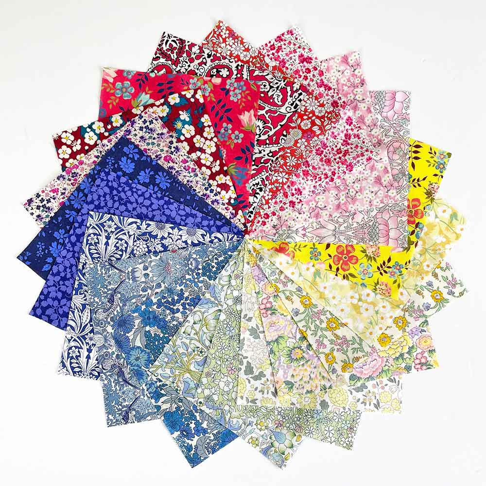 Alice Caroline 36 piece Liberty Tana Lawn Mixed Colours 2.5" Charm Squares