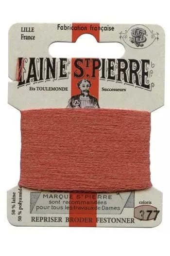 Laine St. Pierre darning wool card no. 377 - red lead