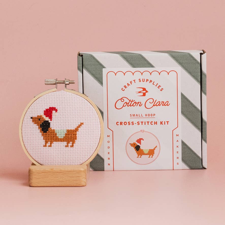 Christmas Dachshund Cross Stitch Kit
