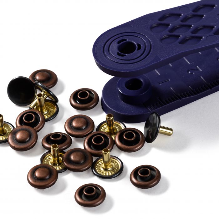Prym Rivets 9mm Antique Copper/black Oxidized - 24 Pieces P403102