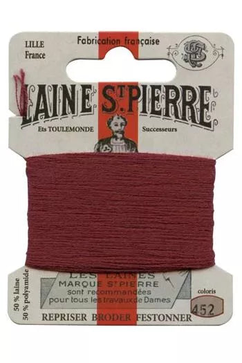 Laine St. Pierre darning wool card no. 452 - garnet