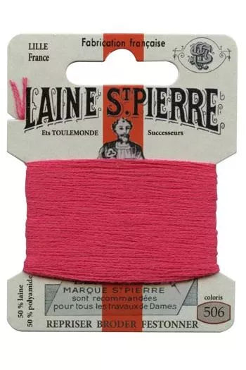 Laine St. Pierre darning wool card no. 506 - cherry