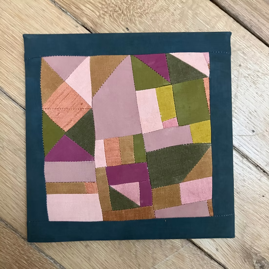 Wholecloth Studio - Small Patchwork Painting - Pink/Green