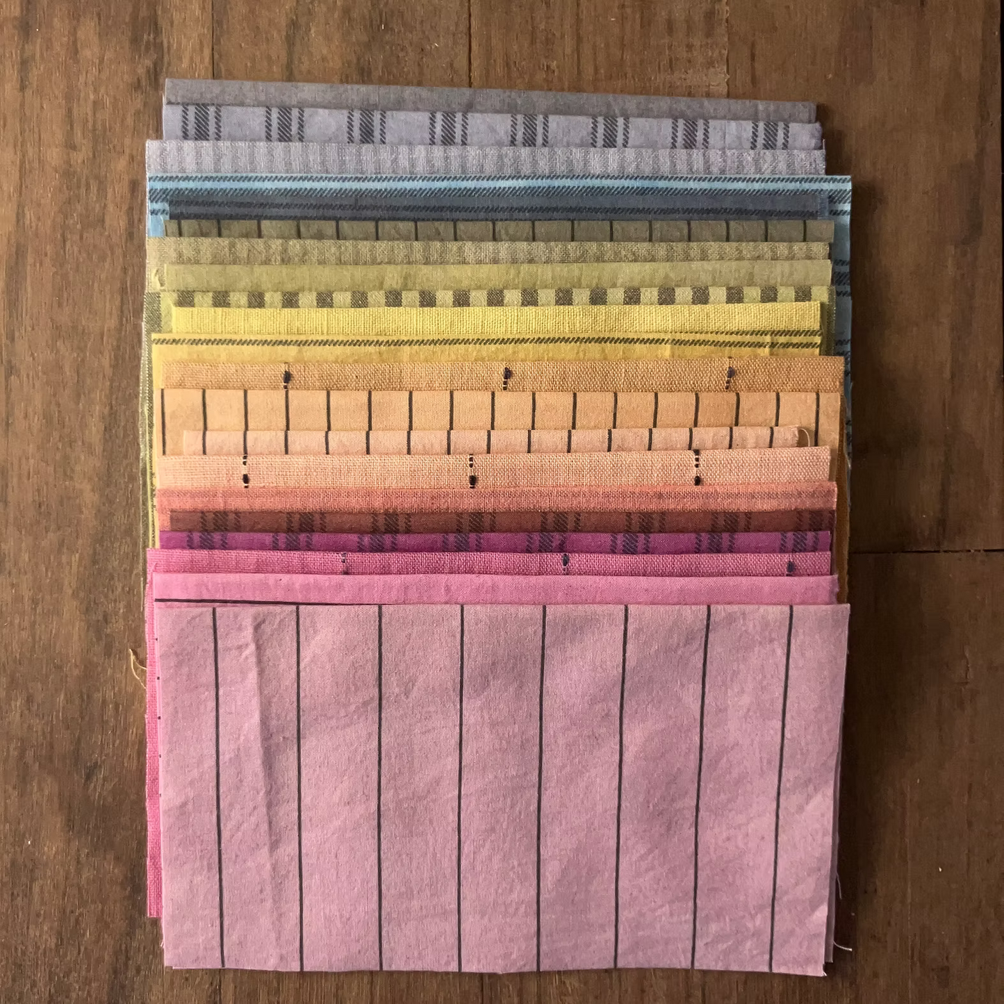 Wholecloth Studio - Large Plant Dyed Stitching Pack Rainbow Stripes