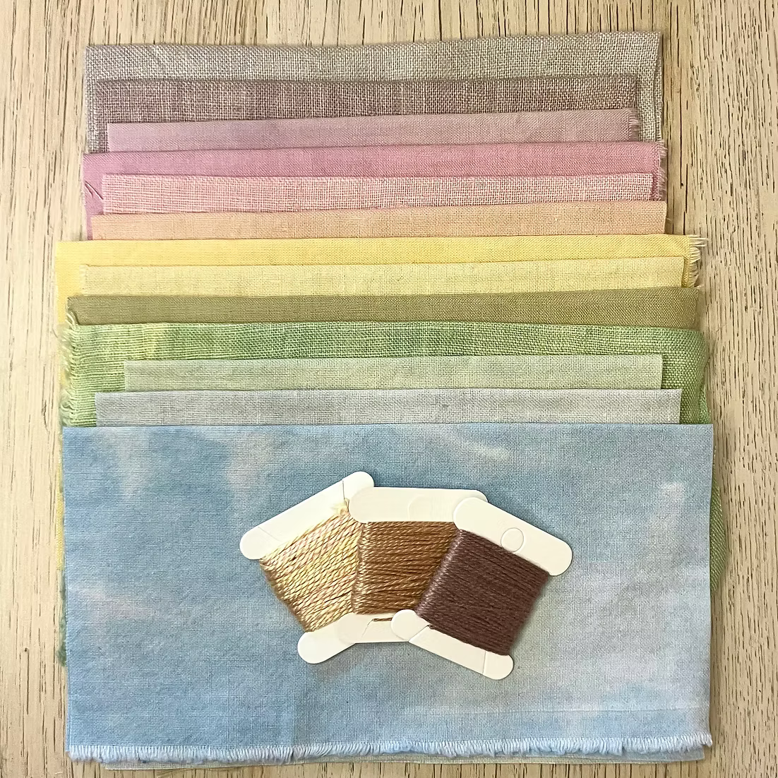 Wholecloth Studio - Plant Dyed Stitching Pack - Soft Rainbow