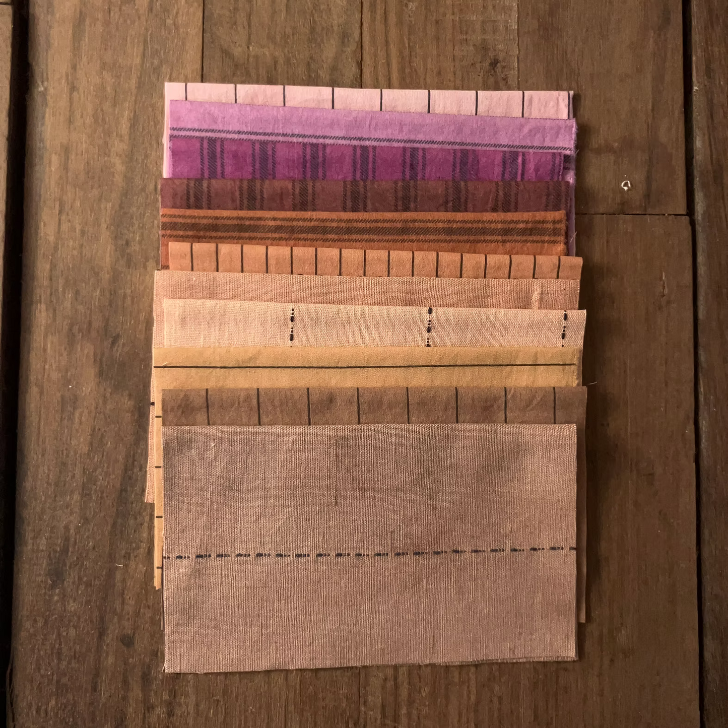 Wholecloth Studio - Plant Dyed Stitching Pack Small- Rainbow Stripe Warm