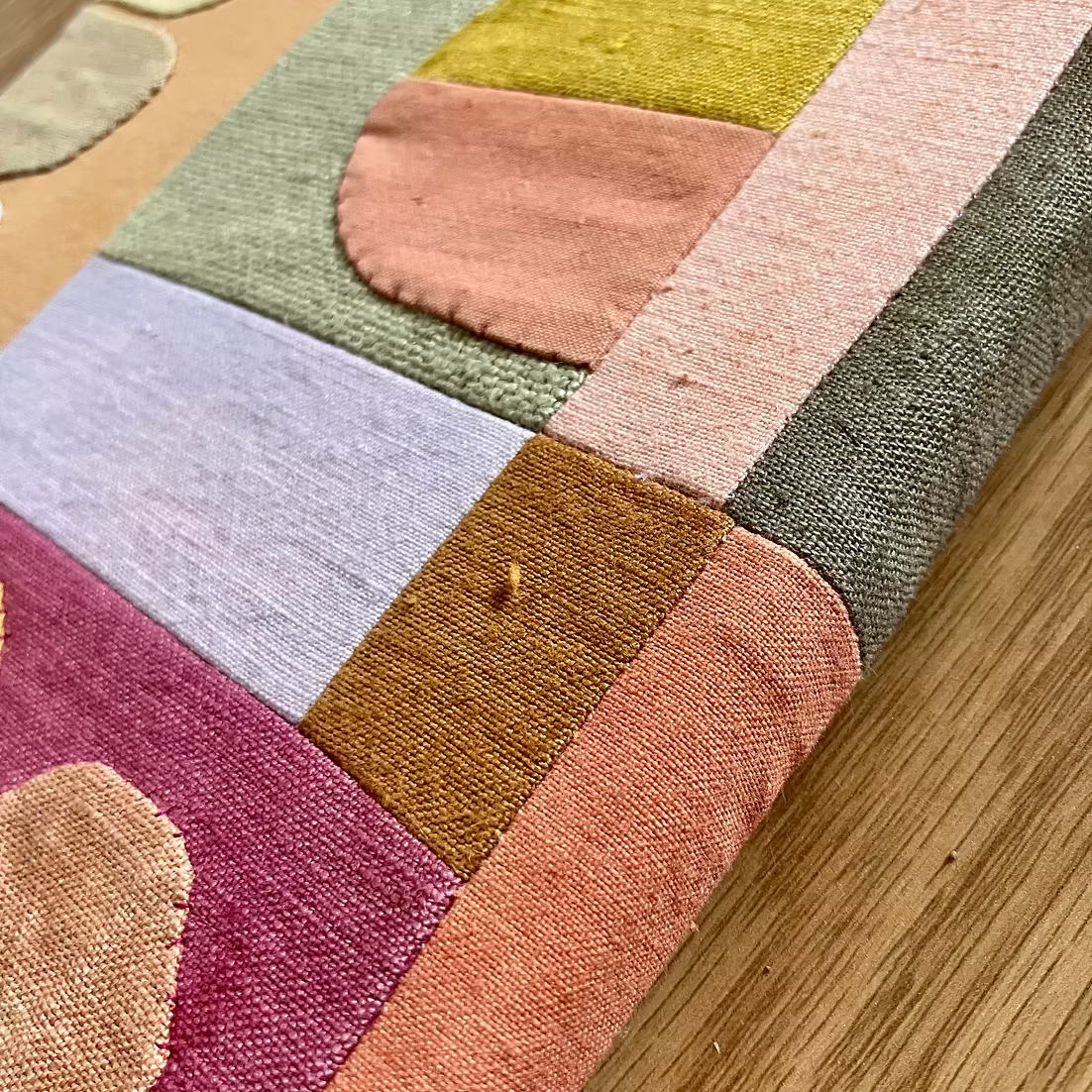 Wholecloth Studio - Small Patchwork Painting - Celadon/Peach