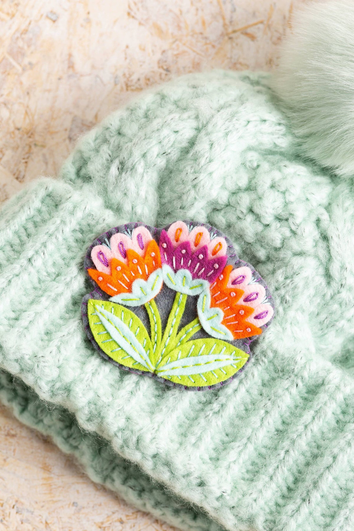 Marianne Flower Felt Craft Brooch Kit | Beginner Craft Kit