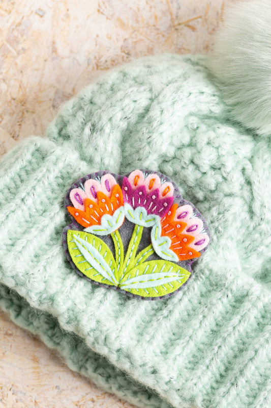 Marianne Flower Felt Craft Brooch Kit | Beginner Craft Kit