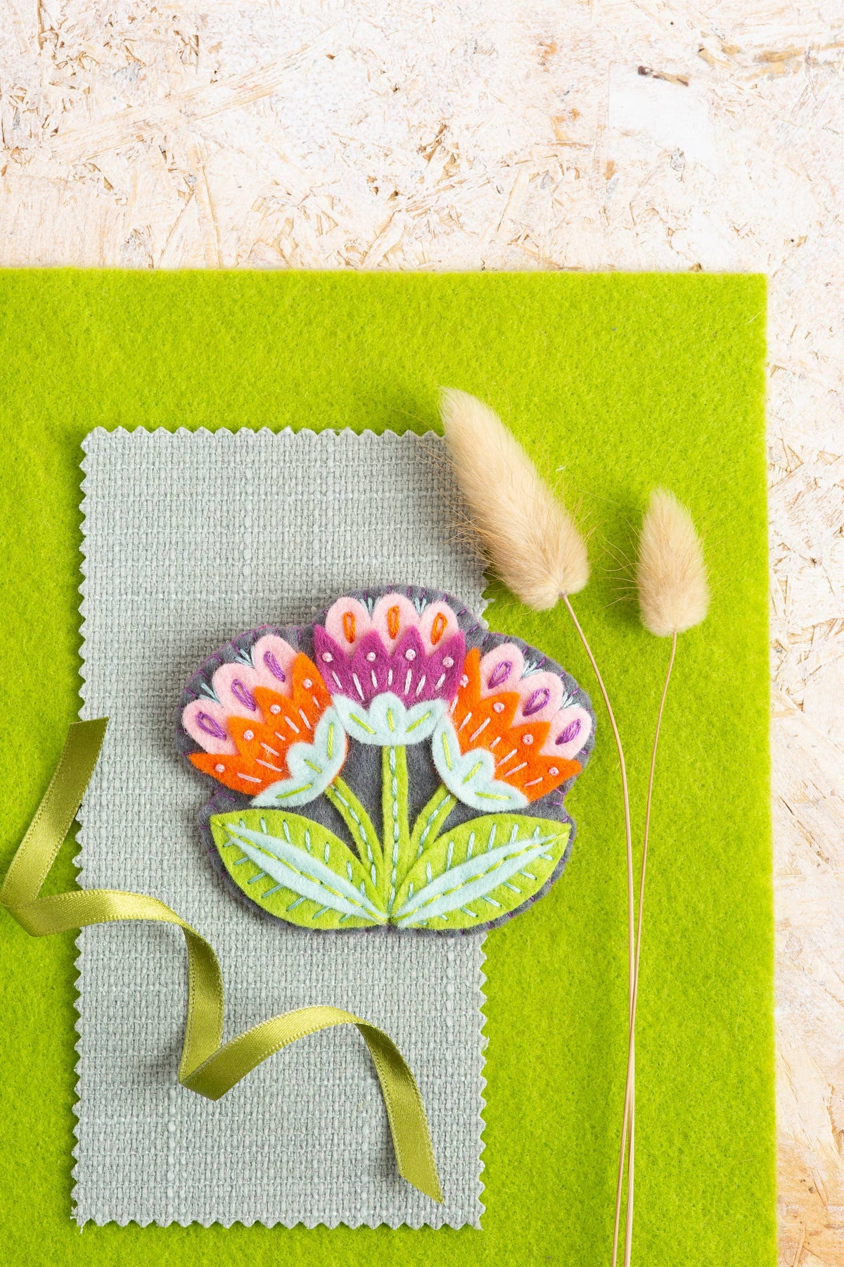 Marianne Flower Felt Craft Brooch Kit | Beginner Craft Kit