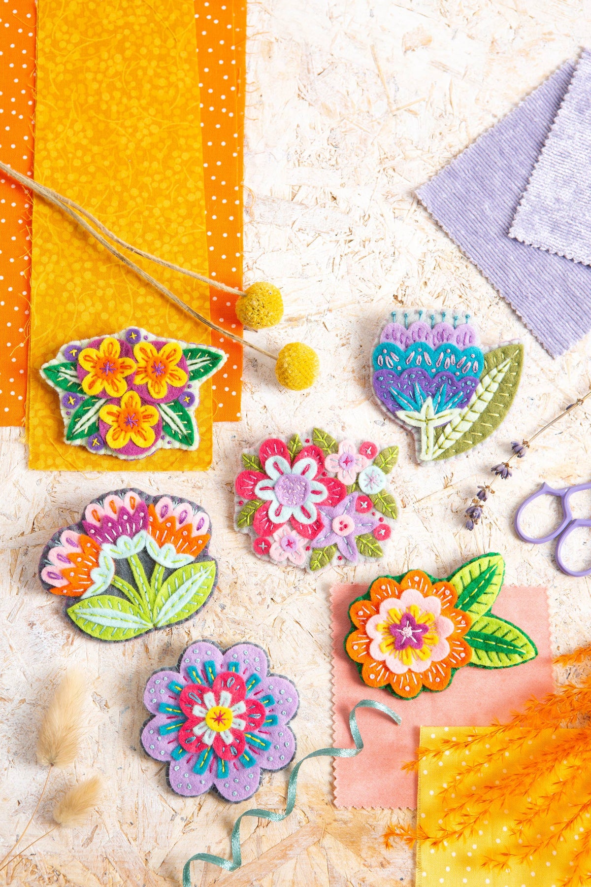 Marianne Flower Felt Craft Brooch Kit | Beginner Craft Kit