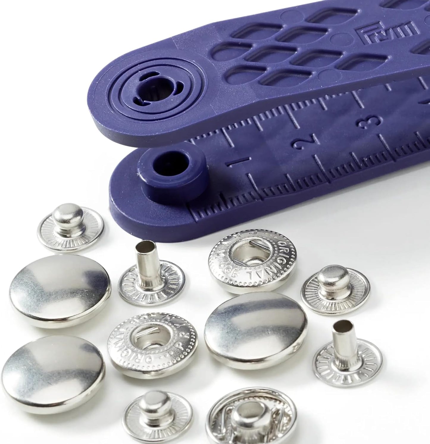Prym Non-sew Fasteners 15mm Brass Silver Coloured - 10 Pieces P390301