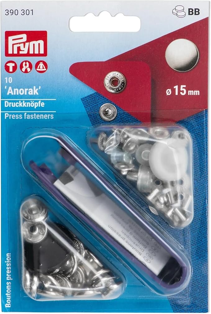Prym Rivets 9mm Silver / Antique Steel - 24 Pieces P403101