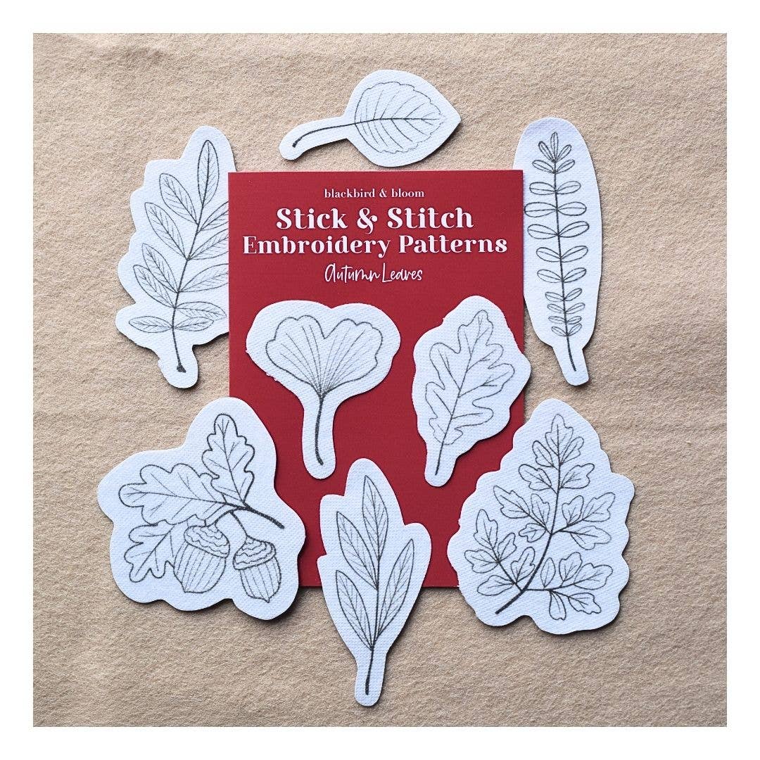 Autumn Leaves Stick & Stitch Embroidery Patterns