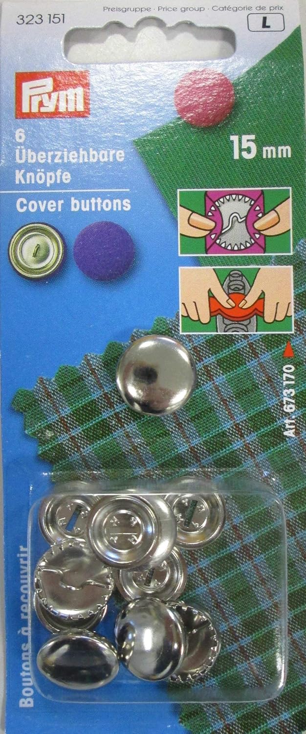 P323151 Cover buttons brass silver 15mm