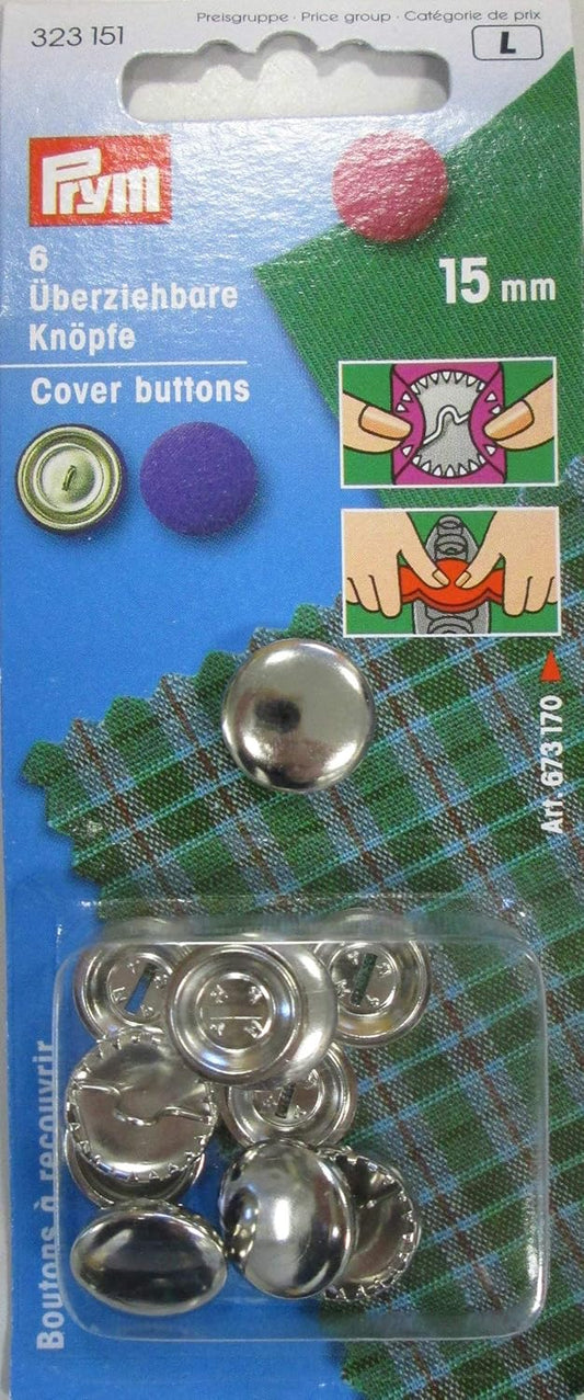 P323151 Cover buttons brass silver 15mm