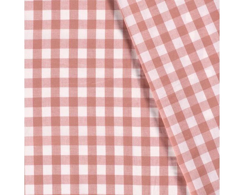 Large check gingham dusky pink