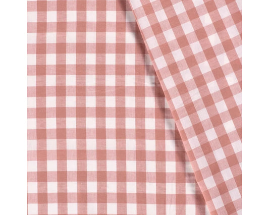 Large check gingham dusky pink