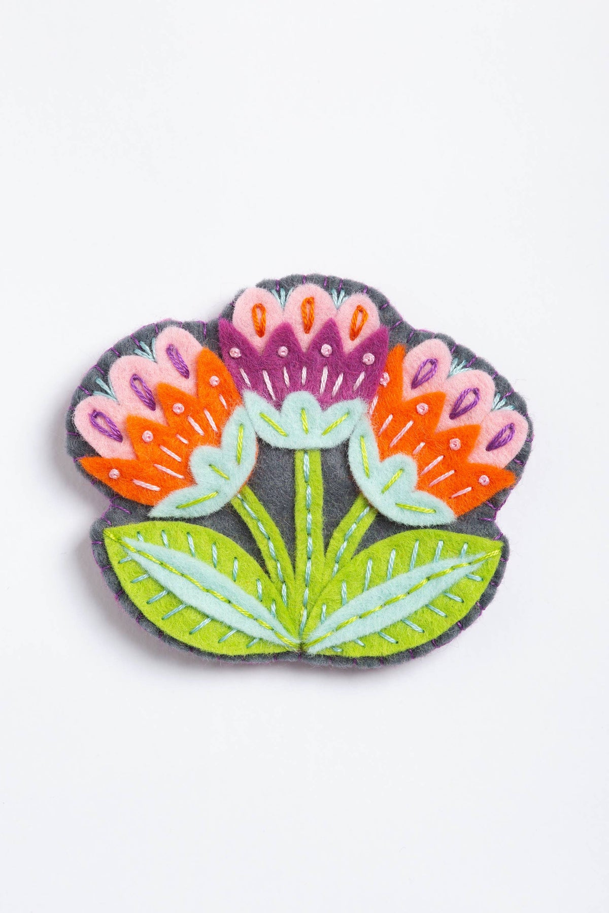 Marianne Flower Felt Craft Brooch Kit | Beginner Craft Kit