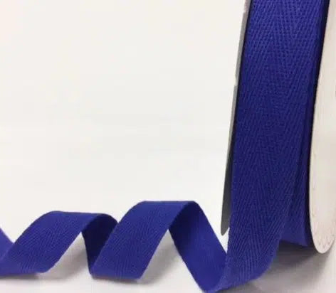 Cotton herringbone webbing 25 mm royal blue
