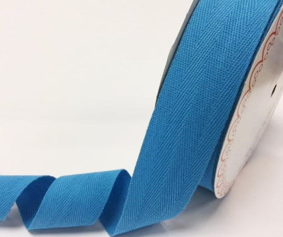 Cotton herringbone webbing 40 mm. Turquoise