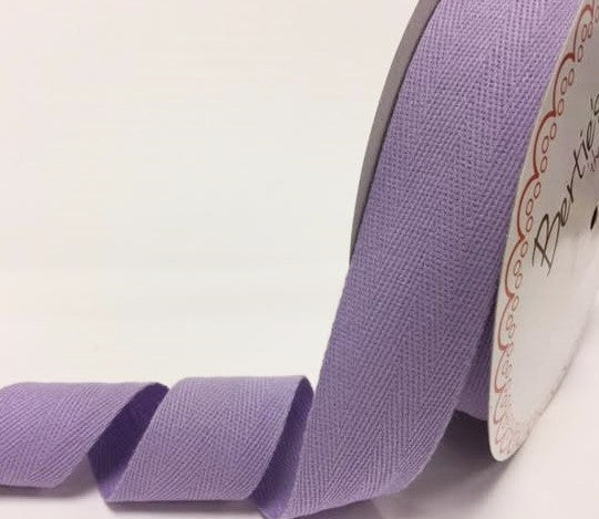 Cotton herringbone webbing 40 mm. Lilac