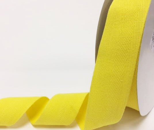 Cotton herringbone webbing 40 mm. Yellow