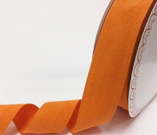 Cotton herringbone webbing 40 mm orange