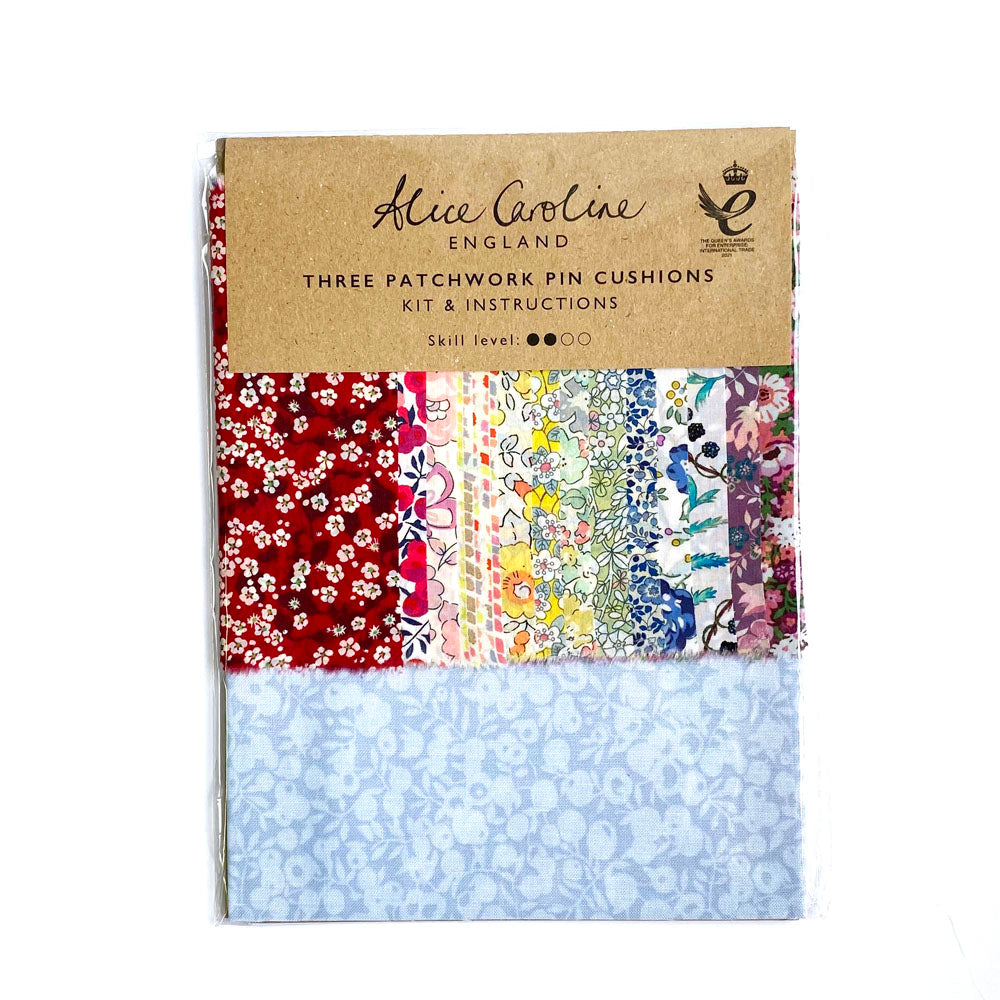 Alice Caroline - Liberty Tana Lawn Fabric Three Patchwork Pin Cushion Kit