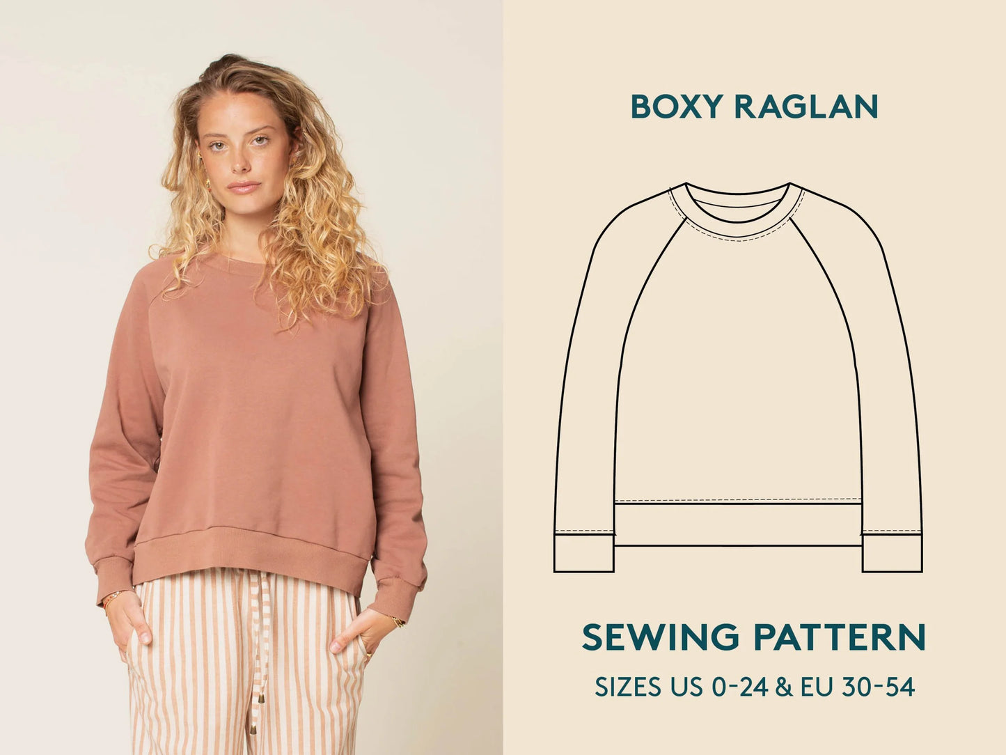 Boxy Raglan Sweatshirt Pattern by Wardrobe By Me