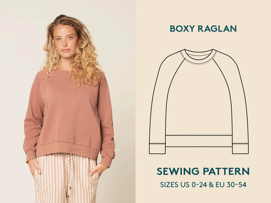 Boxy Raglan Sweatshirt Pattern by Wardrobe By Me