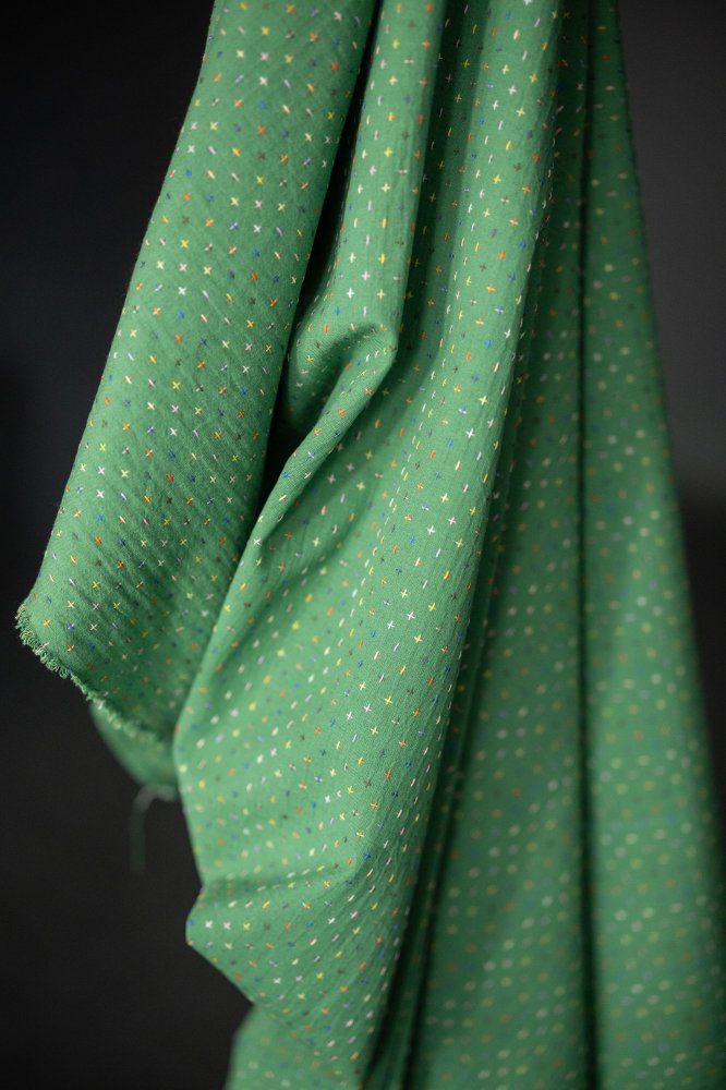 Green Bobette Cross Indian Cotton