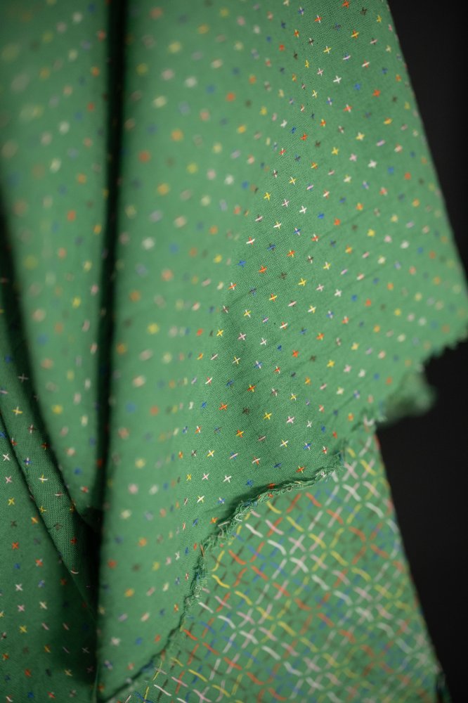 Green Bobette Cross Indian Cotton