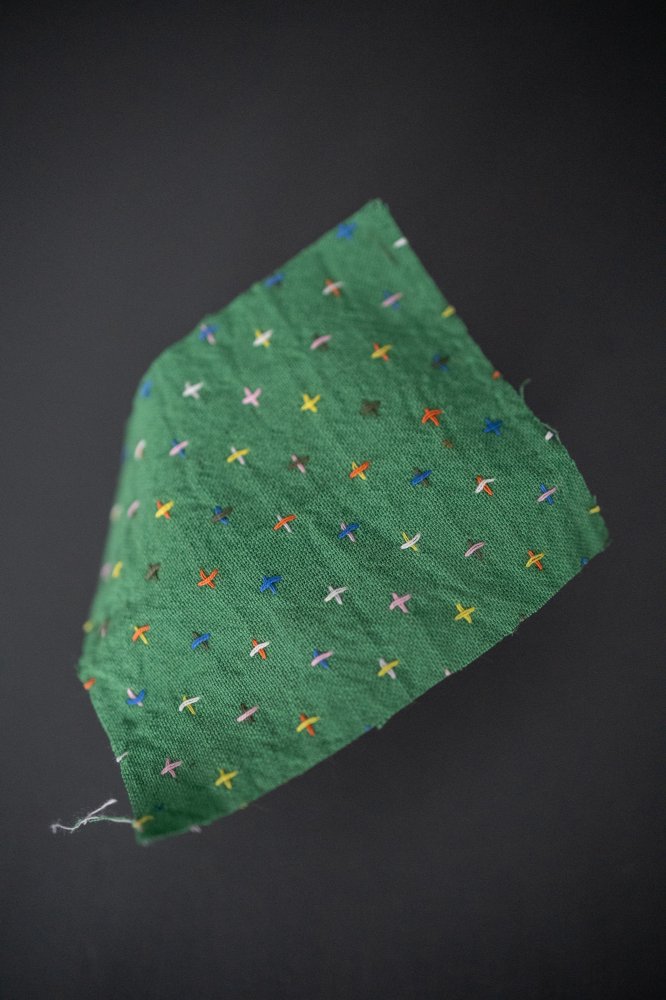 Green Bobette Cross Indian Cotton