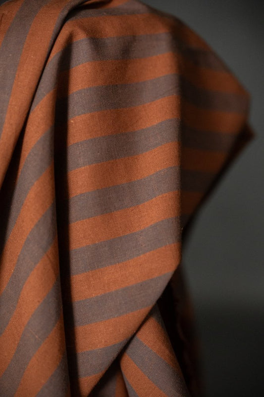 Double Chocolate Cotton/Linen Stripe