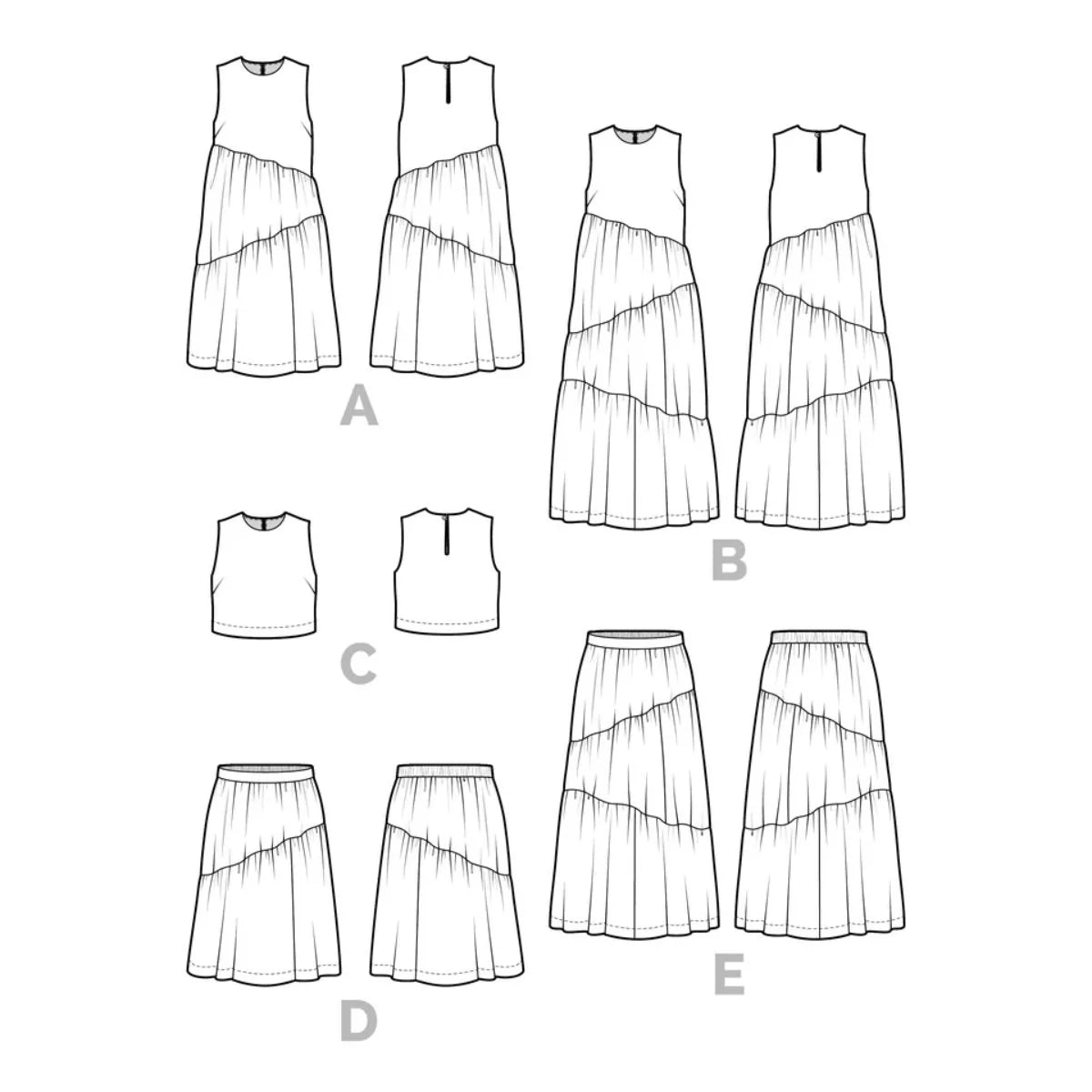Azure Dress Skirt And Top By Closet Core Patterns