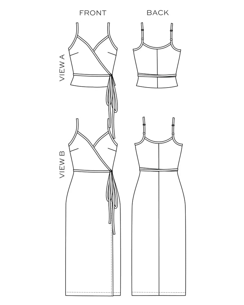 Calvin Wrap Dress and Top Pattern by True Bias