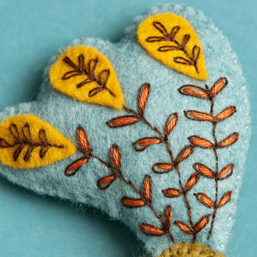 Corinne Lapierre Felt Craft Kit - Folk Embroidered Peacock