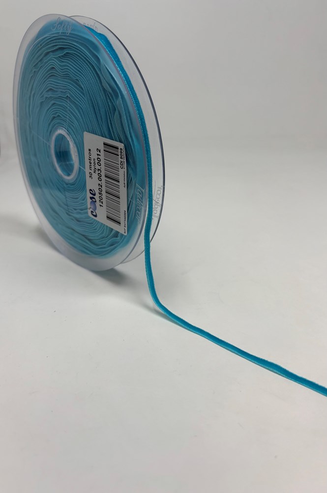 Velvet Ribbon 3mm Dk Turquoise