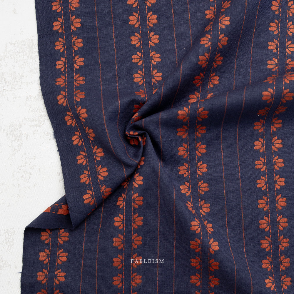 Navy Spice Deco Stripe from Fine & Dandy
