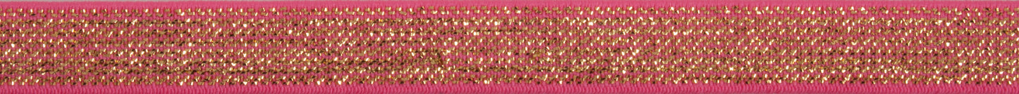 Neon pink and gold elastic