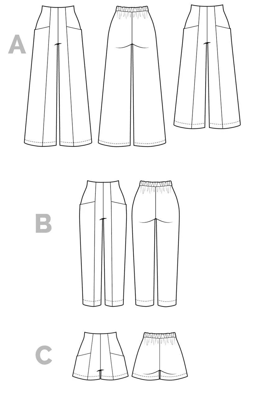 Pietra Trousers and Shorts By Closet Core Patterns