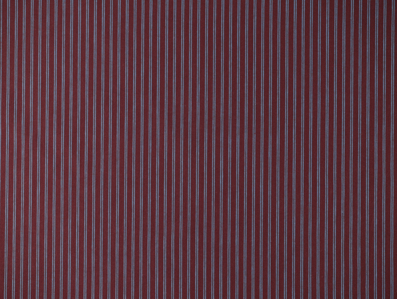 Oscar Stripe Cotton Poplin - Burgundy
