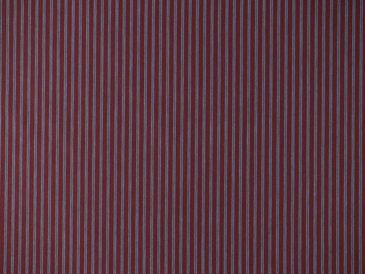 Oscar Stripe Cotton Poplin - Burgundy